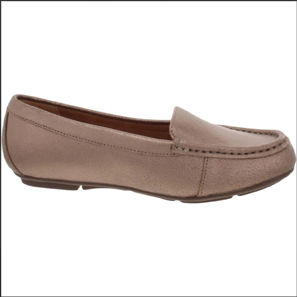 Vionic Debbie Metallic Leather Loafer Gold Size 9 - Picture 4 of 13